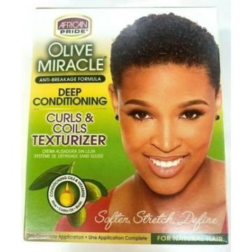 African Pride Olive Miracle CURLS & COILS TEXTURIZER Kit