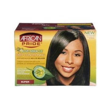 African Pride Olive Miracle Deep Conditioning No-lye Relaxer - Super