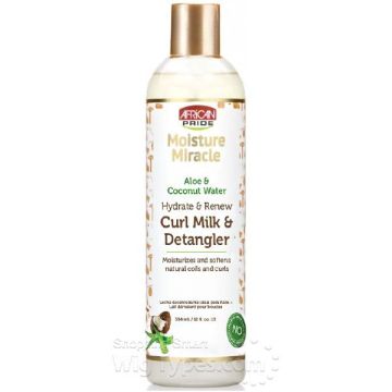 African Pride Moisture Miracle Hydrate & Renew Curl Milk & Detangler 12 oz