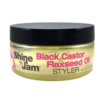Ampro Shine 'n Jam Black Castor & Flaxseed Oil Styler 8oz