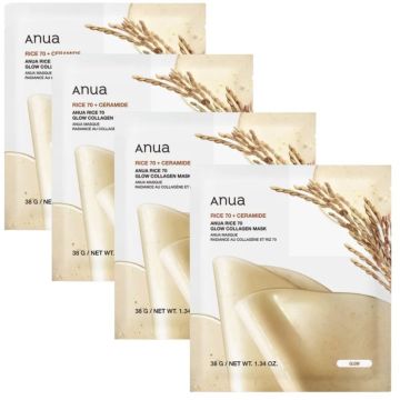 Anua Rice 70 Glow Collagen Mask 4Pcs verpakking