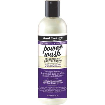 Aunt Jackie's Grapeseed Style & Shine Recipes POWER WASH Intense Moisture Clarifying Shampoo 355 ML / 12 oz