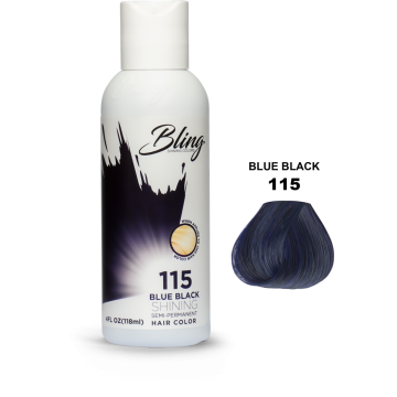 Bling Semi Permanent Hair Color 115 - Blue Black 118 ml