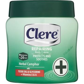 Clere Body Creme Repairing Camphor 500ml verpakking