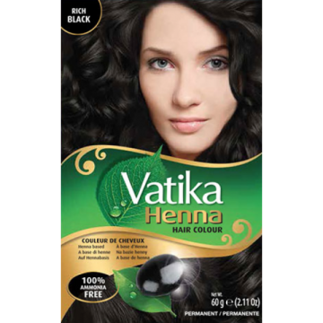 Dabur Vatika Henna Hair Color 6x10 gr - Rich Black verpakking