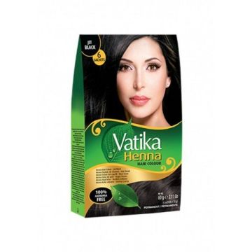 Dabur Vatika Henna Hair Color 6x10gr - Jet Black verpakking