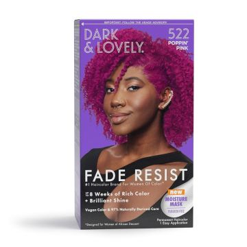 Dark & Lovely Fade Resist Permanente Haarverf Kit 522 Poppin’ Pink