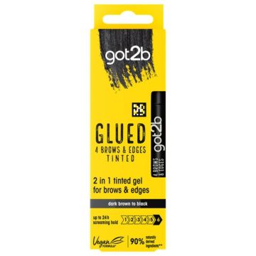 Got2b Glued 4 Brows & Edges Tinted Gel Dark Brown to Black 16 ml