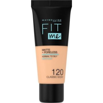 Maybelline Fit Me Matte + Poreless Foundation Tube 30ml120 Classic Ivory