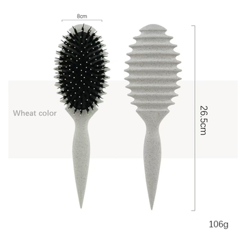 Detangling Curl Shaping Styling Hair Brush in Beige