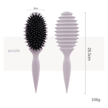 Detangling Curl Shaping Styling Hair Brush in paars