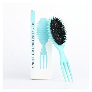 Detangling Curl Defining Brush met groeven en ribbels in groen