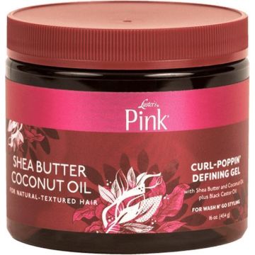 Pink Shea Butter Coconut Oil Super Moisturizing Curl Poppin Defining Gel 454g