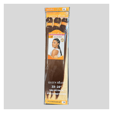 Queen Braids pre Stretched 3x 28'' 30 voor vlechten