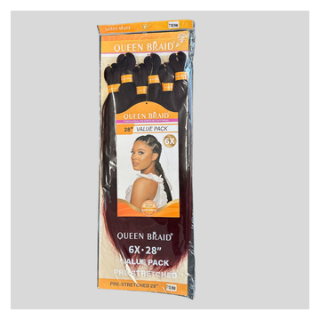 Queen Braids Pre Stretched 6x 28'' 1B-900 haarextensions
