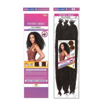 Vivitress Pre Fluffed WaterWave Fro Twist 24 inch - 2 haarstuk