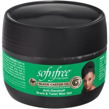 Sofn'free Black Castor Oil Anti Dandruff Braid & Twist Gel 125ml