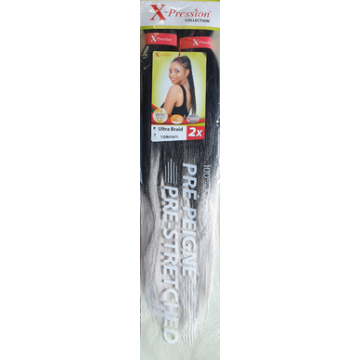 X-Pression Pre-Stretched Braid in T1B-Matte Gray