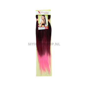 X-Pression Pre-Stretched Braid 2X 46 Inches #OM/Cherry Blossom