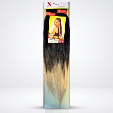 X-Pression Pre-Stretched Braid 2X 46 Inches #T3/OM/Crystal Grey