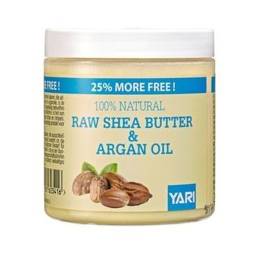 Yari 100% Raw Shea Butter & Argan Oil 250ml verpakking
